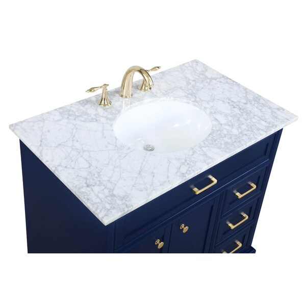 36 Inch Single Bathroom Vanity In Blue